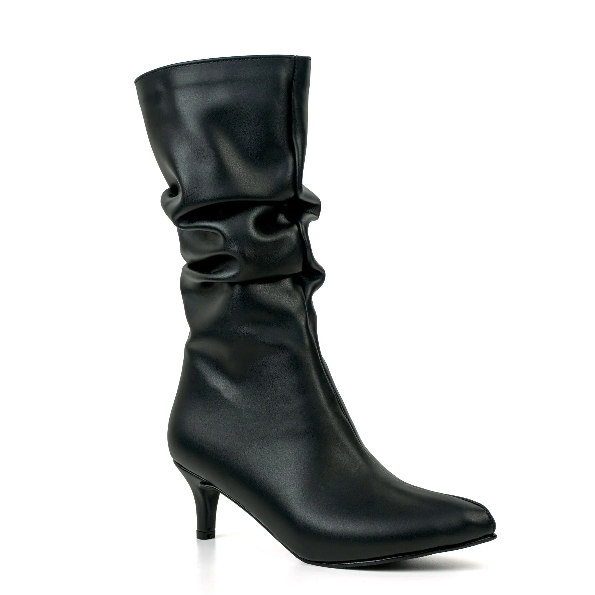BOTIN-NEGRO-CORRUGADO-TACO-AGUJA-5 Botin Roma (Taco 5) -12 - Imagen 1