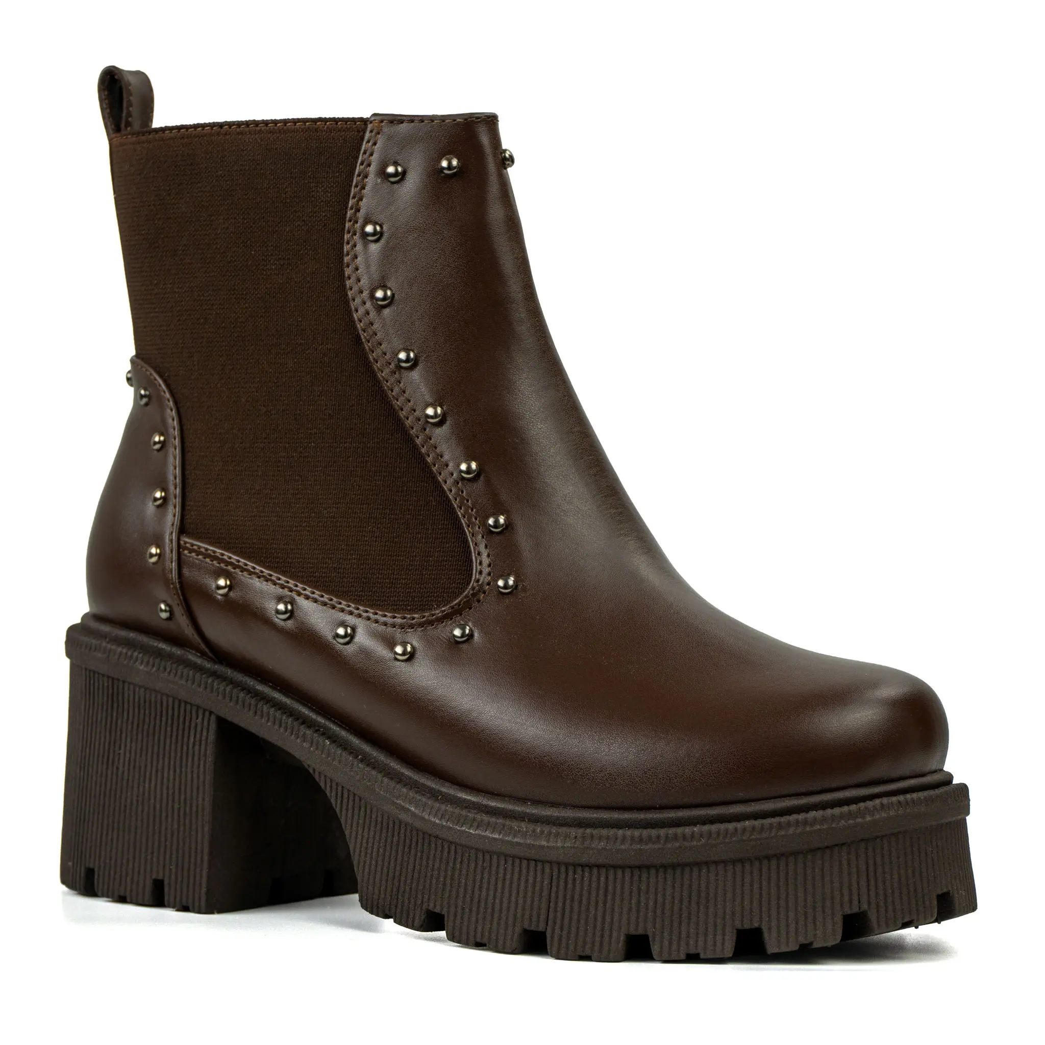 BOTIN-PLATAFORMA-MARRON-CON-GREBICHES-TACO-CUADRADO Botin Kendra (Taco 7) - 513 - Imagen 1