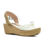 Sandalia Capri con taco 6 cm en color blanco