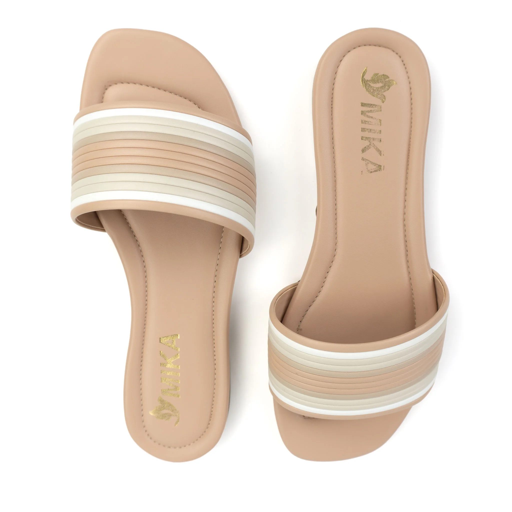 CHALITAS-BAJA-ARCOIRIS-NUDE Sandalia plana Franjas
