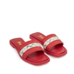 Sandalia plana Trenzada con brillos